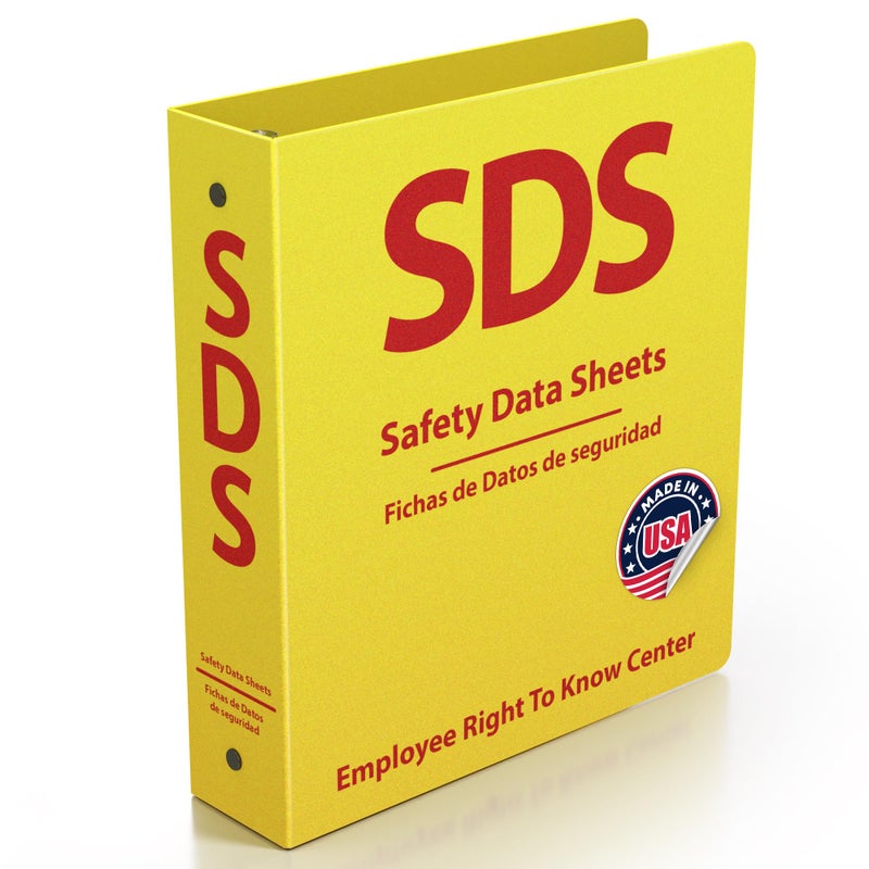 Three Ring Systems SDS Poly 3-Ring Binder 2 Inch - Bilingual English/Spanish Safety Data Sheet Binder - Heavy Duty MSDS Organizer for OSHA Compliance - Holds up to 400 SDS Sheets - Bright Yellow for High Visibility - Image 1